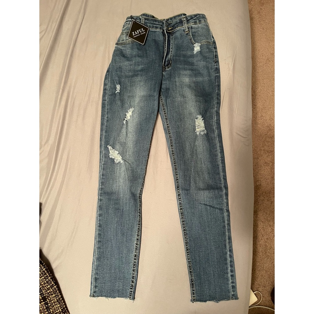 Ripped Ankle Skinny Jeans ZAFUL NEW cute ripped jeans
